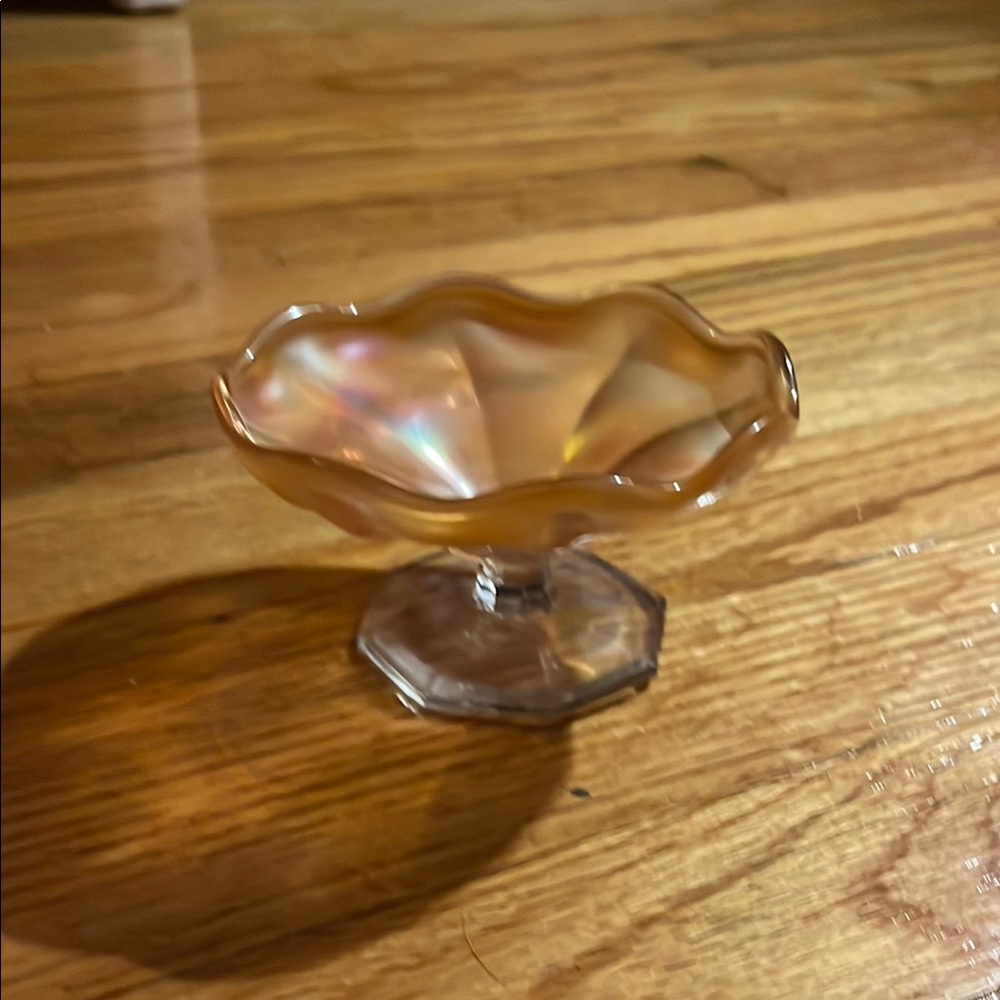 Antique carnival glass dish